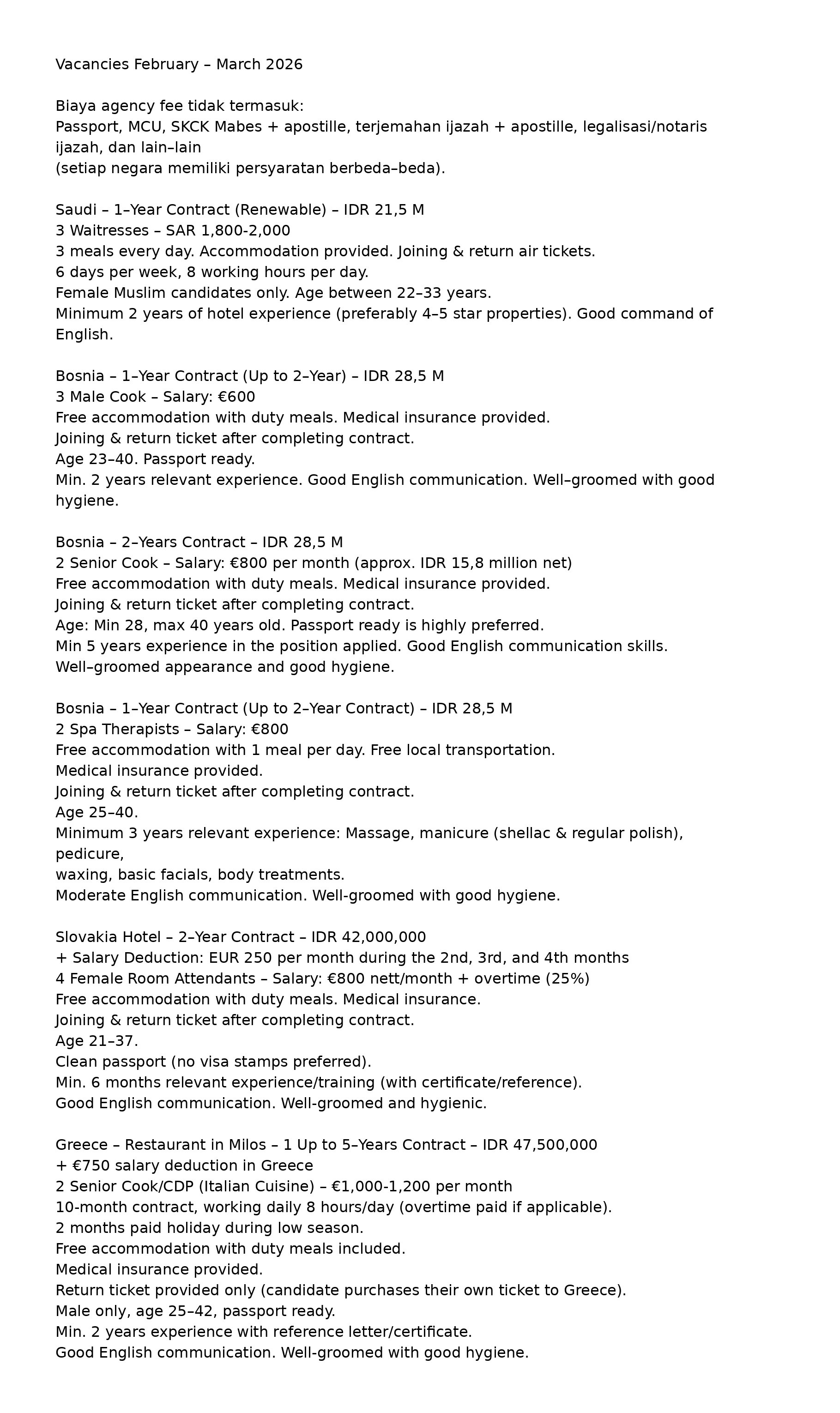 Program Kerja Luar Negeri